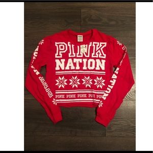 Victoria Secret Pink Nation Cropped Top Tee